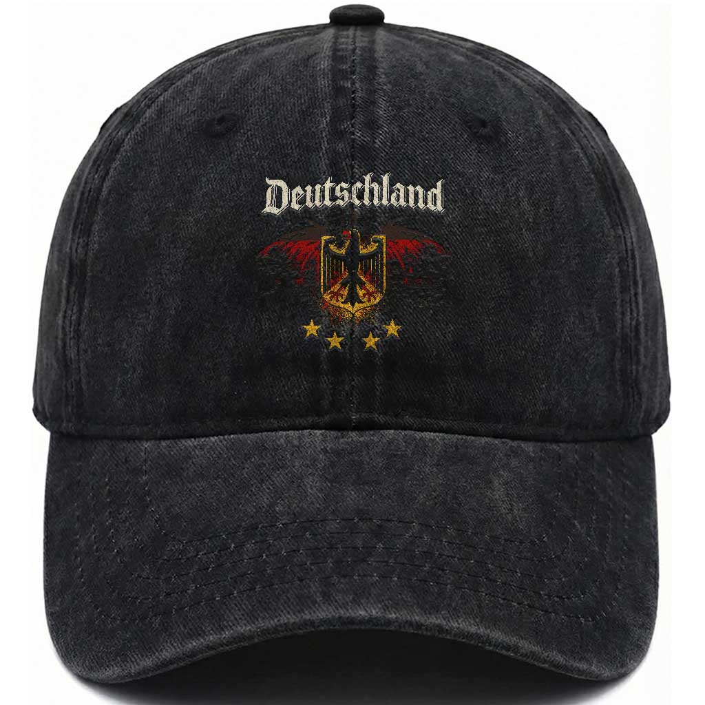 Deutschland German Heritage Pride Washed Cotton Baseball Cap Bundesadler Coat of Arms Star