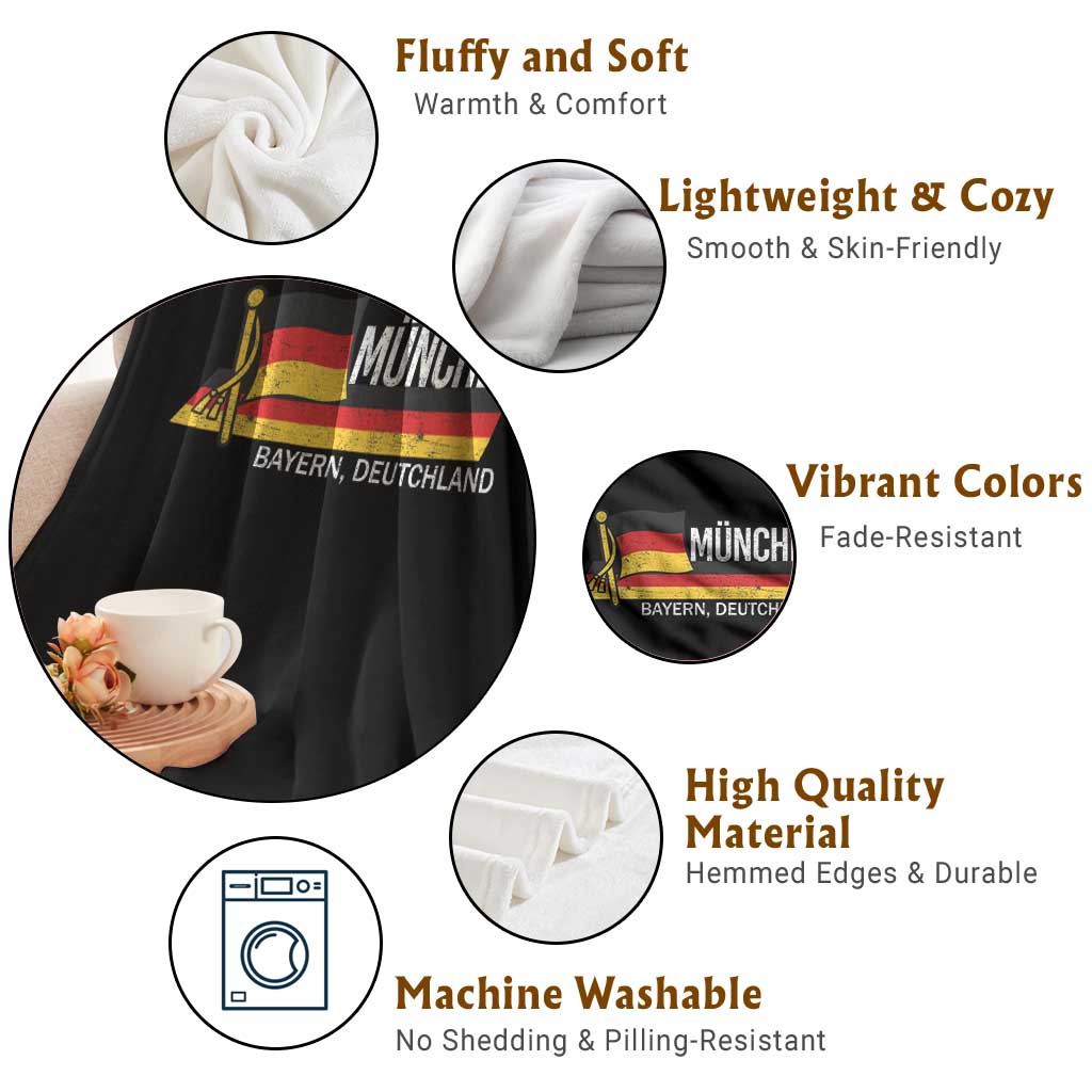 Munchen Bayern German Heritage Pride Germany Flag Throw Blanket - Wonder Print Shop