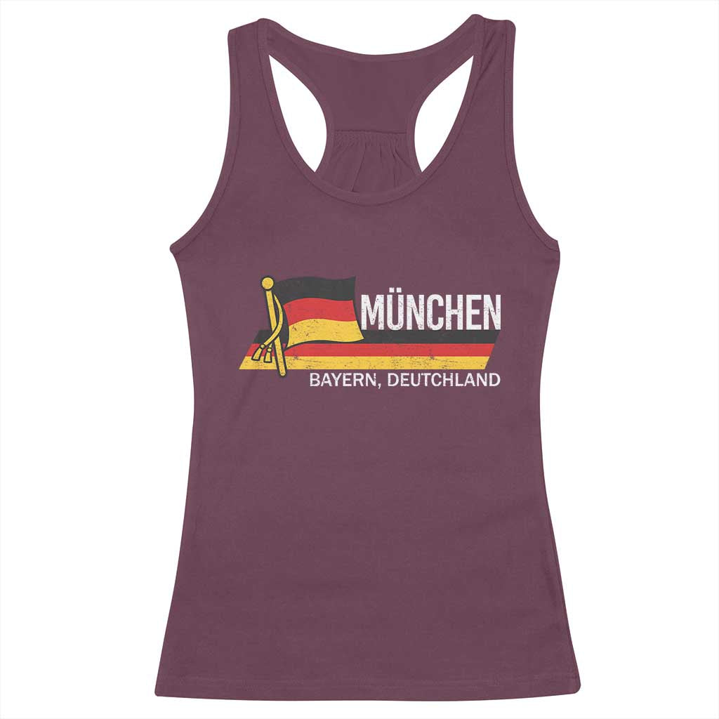 Munchen Bayern German Heritage Pride Germany Flag Racerback Tank Top - Wonder Print Shop