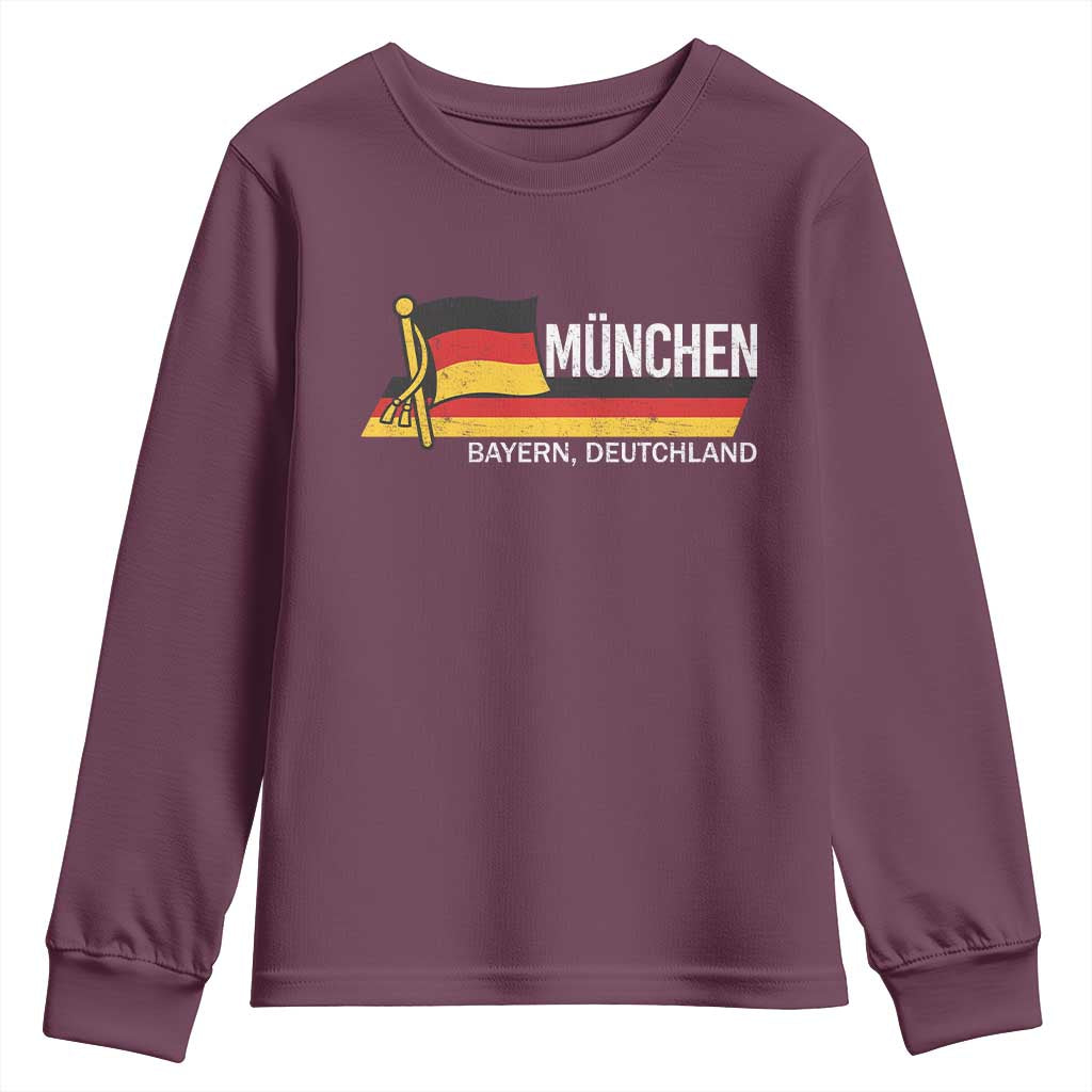 Munchen Bayern German Heritage Pride Germany Flag Youth Sweatshirt - Wonder Print Shop