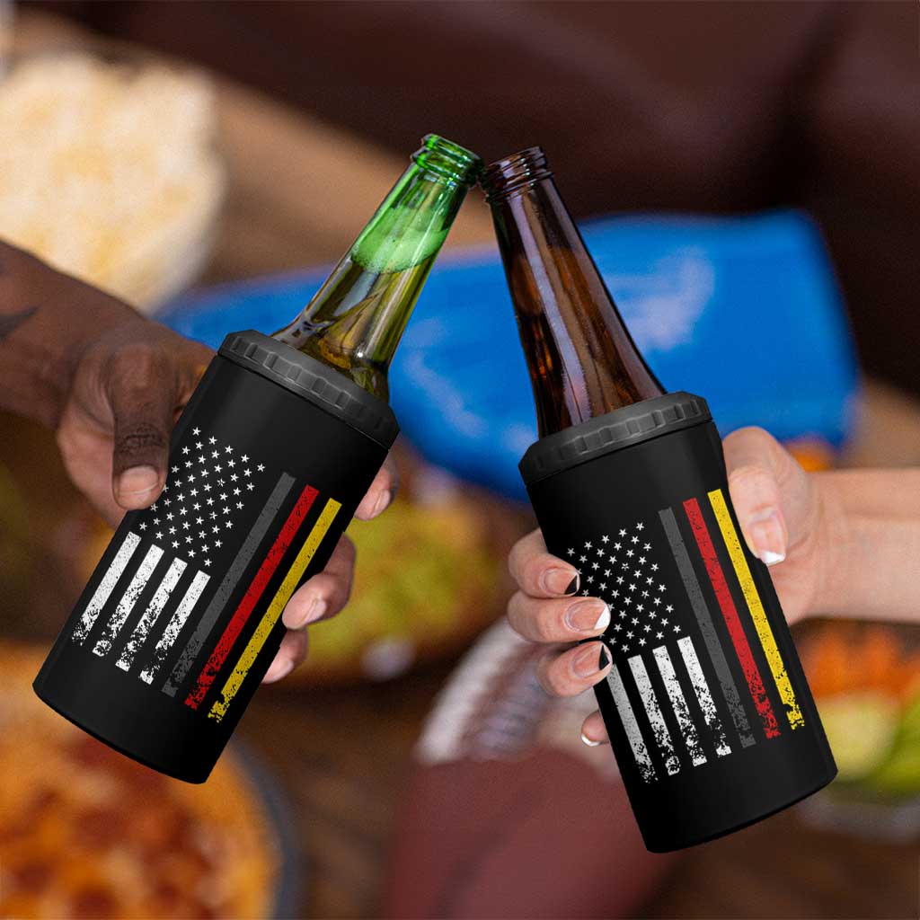 Patriotic Vintage German American Flag 4 in 1 Can Cooler Tumbler Germany Heritage Pride - Wonder Print Shop