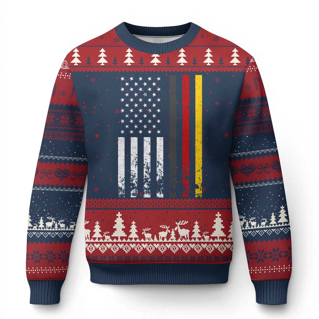 Patriotic Vintage German American Flag Ugly Christmas Sweater Germany Heritage Pride - Wonder Print Shop