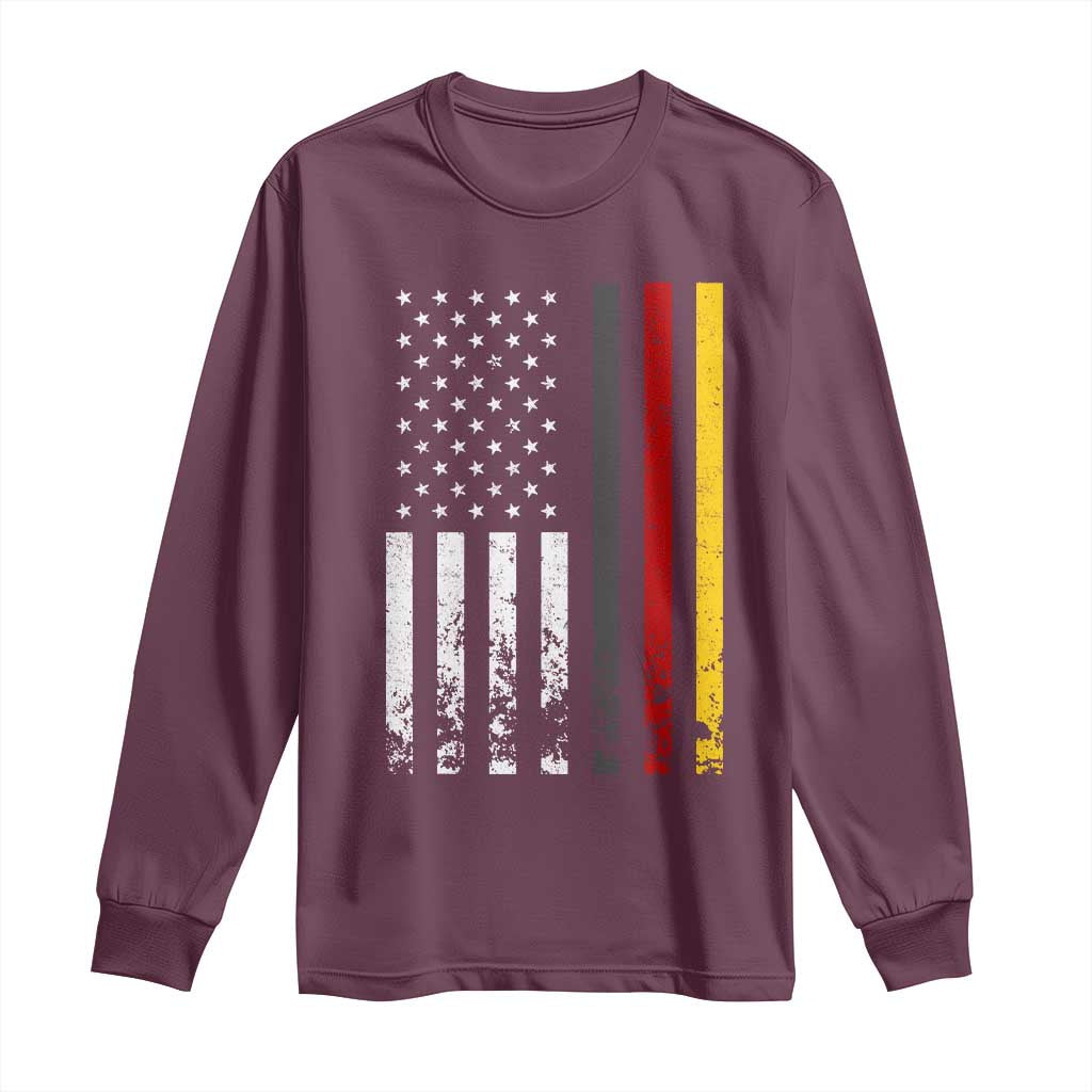 Patriotic Vintage German American Flag Long Sleeve Shirt Germany Heritage Pride - Wonder Print Shop