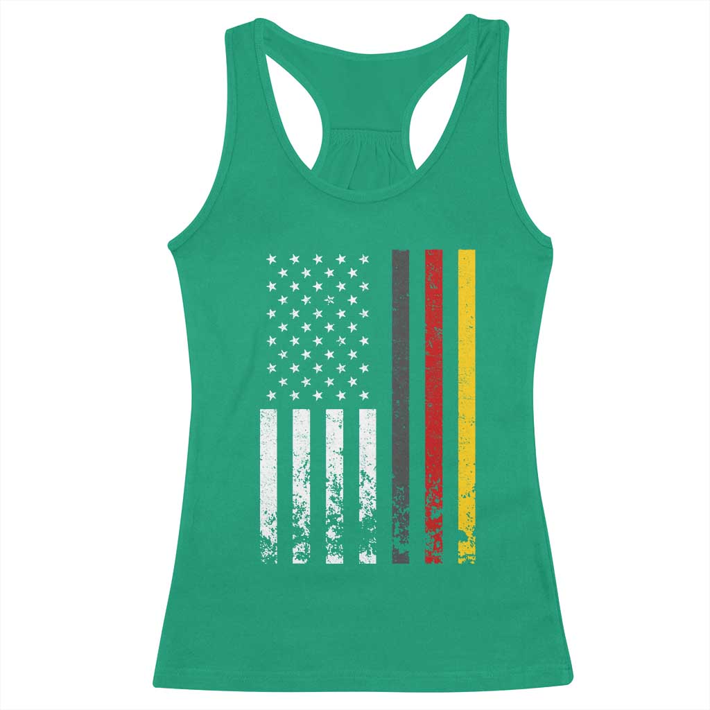 Patriotic Vintage German American Flag Racerback Tank Top Germany Heritage Pride - Wonder Print Shop