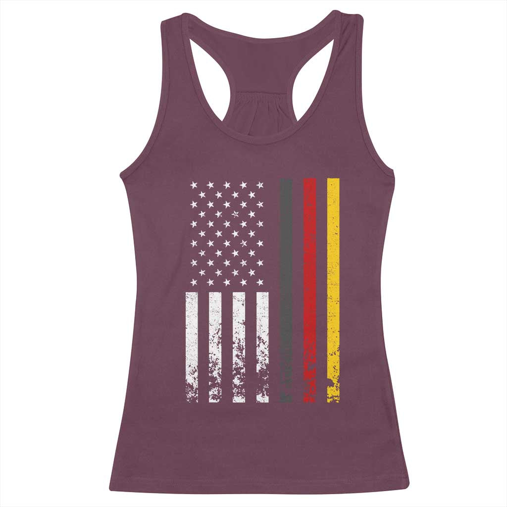 Patriotic Vintage German American Flag Racerback Tank Top Germany Heritage Pride - Wonder Print Shop