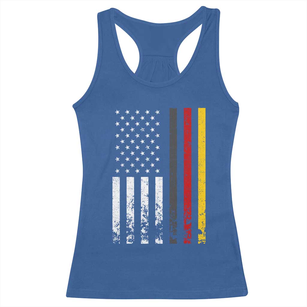 Patriotic Vintage German American Flag Racerback Tank Top Germany Heritage Pride - Wonder Print Shop