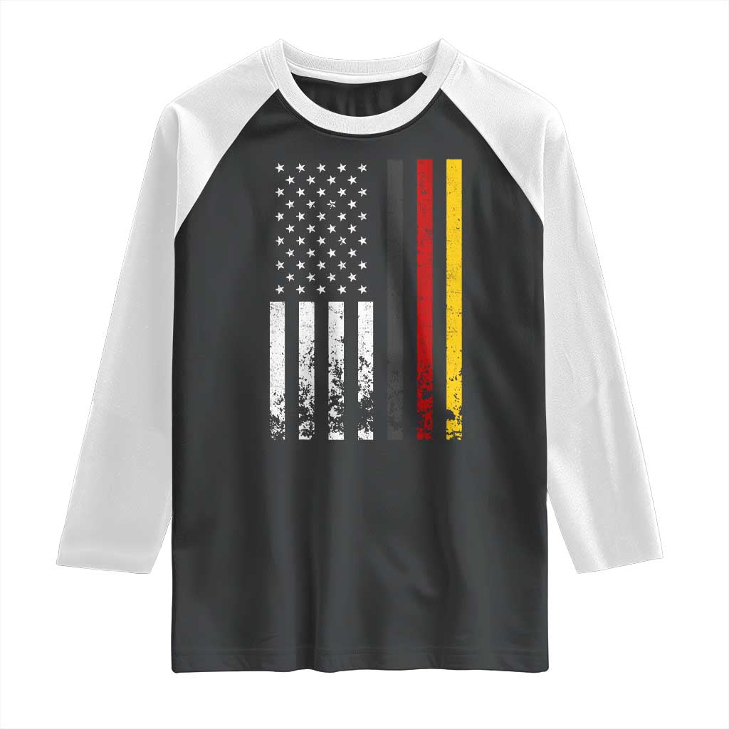 Patriotic Vintage German American Flag Raglan Shirt Germany Heritage Pride - Wonder Print Shop