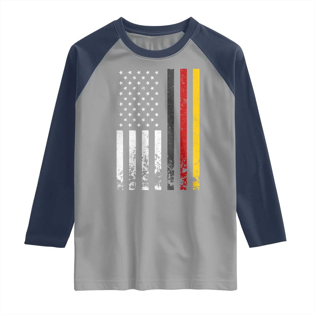 Patriotic Vintage German American Flag Raglan Shirt Germany Heritage Pride - Wonder Print Shop