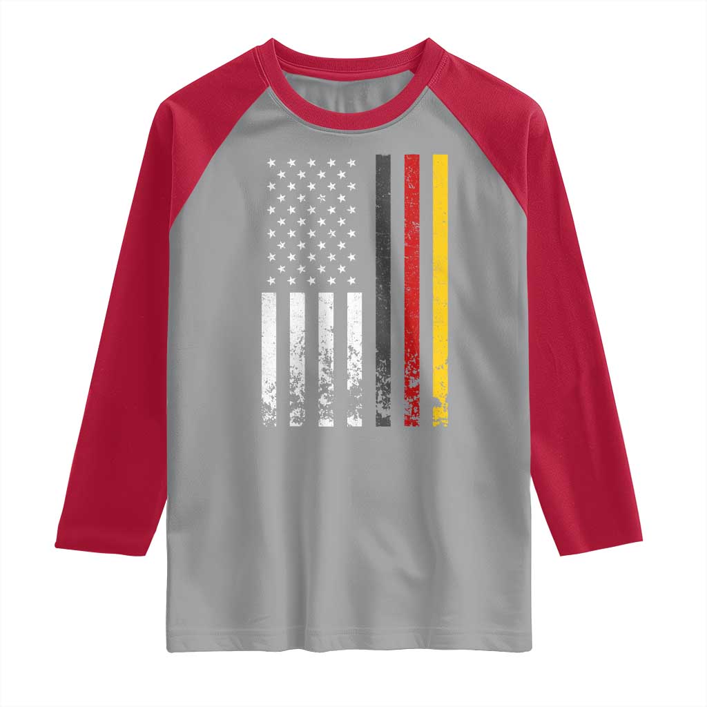 Patriotic Vintage German American Flag Raglan Shirt Germany Heritage Pride - Wonder Print Shop