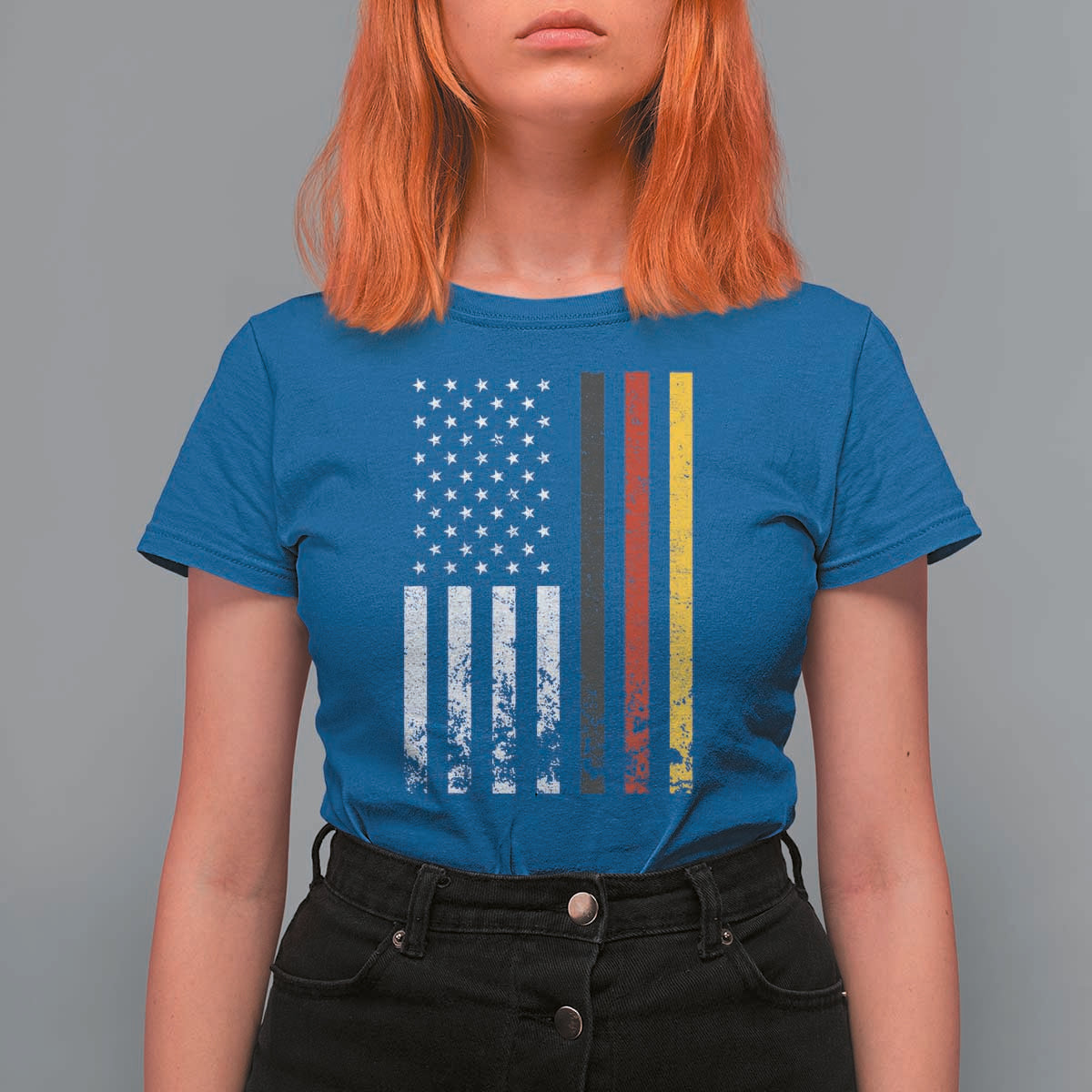 Patriotic Vintage German American Flag T Shirt For Women Germany Heritage Pride - Wonder Print Shop