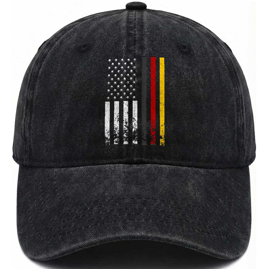 Patriotic Vintage German American Flag Washed Cotton Baseball Cap Germany Heritage Pride