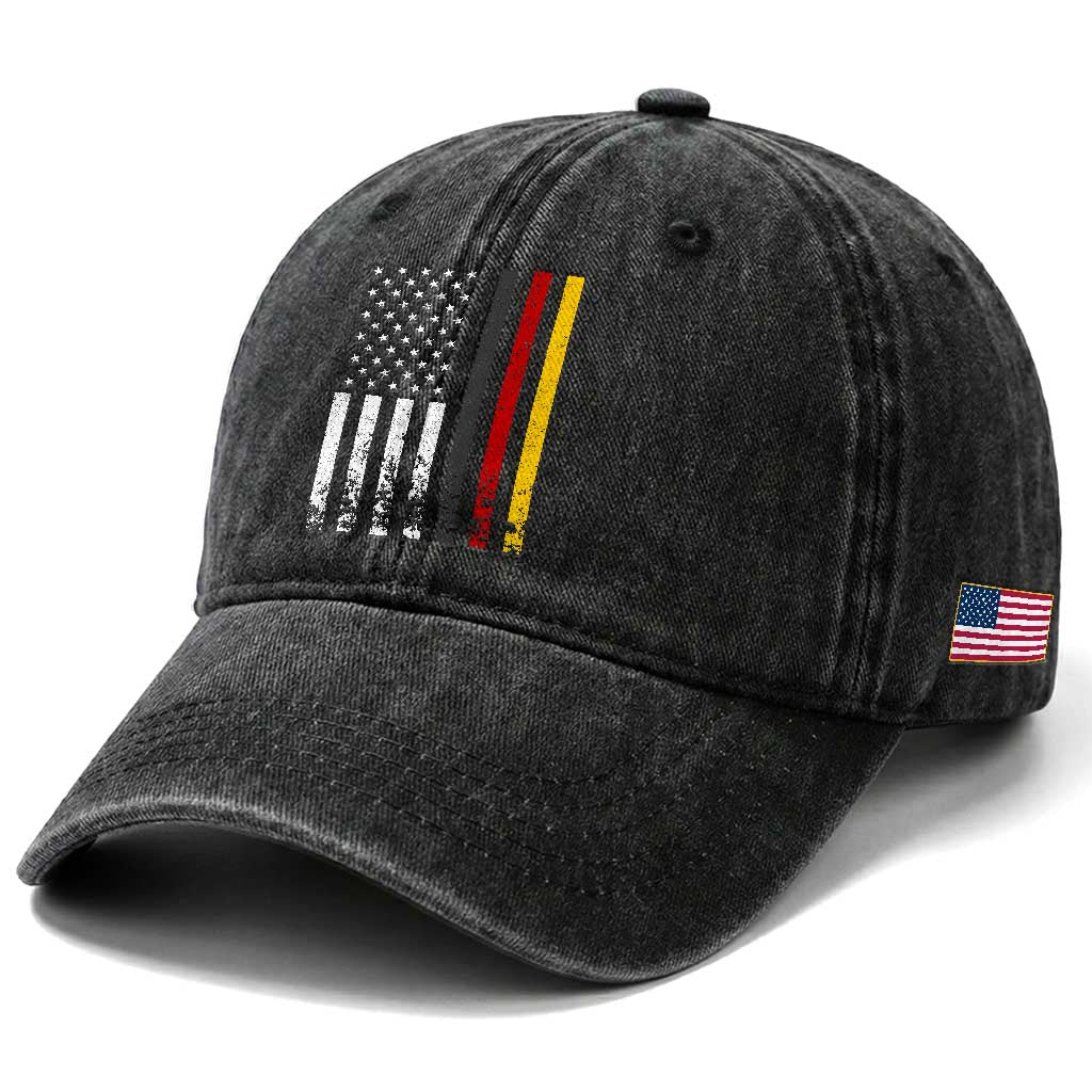Patriotic Vintage German American Flag Washed Cotton Baseball Cap Germany Heritage Pride