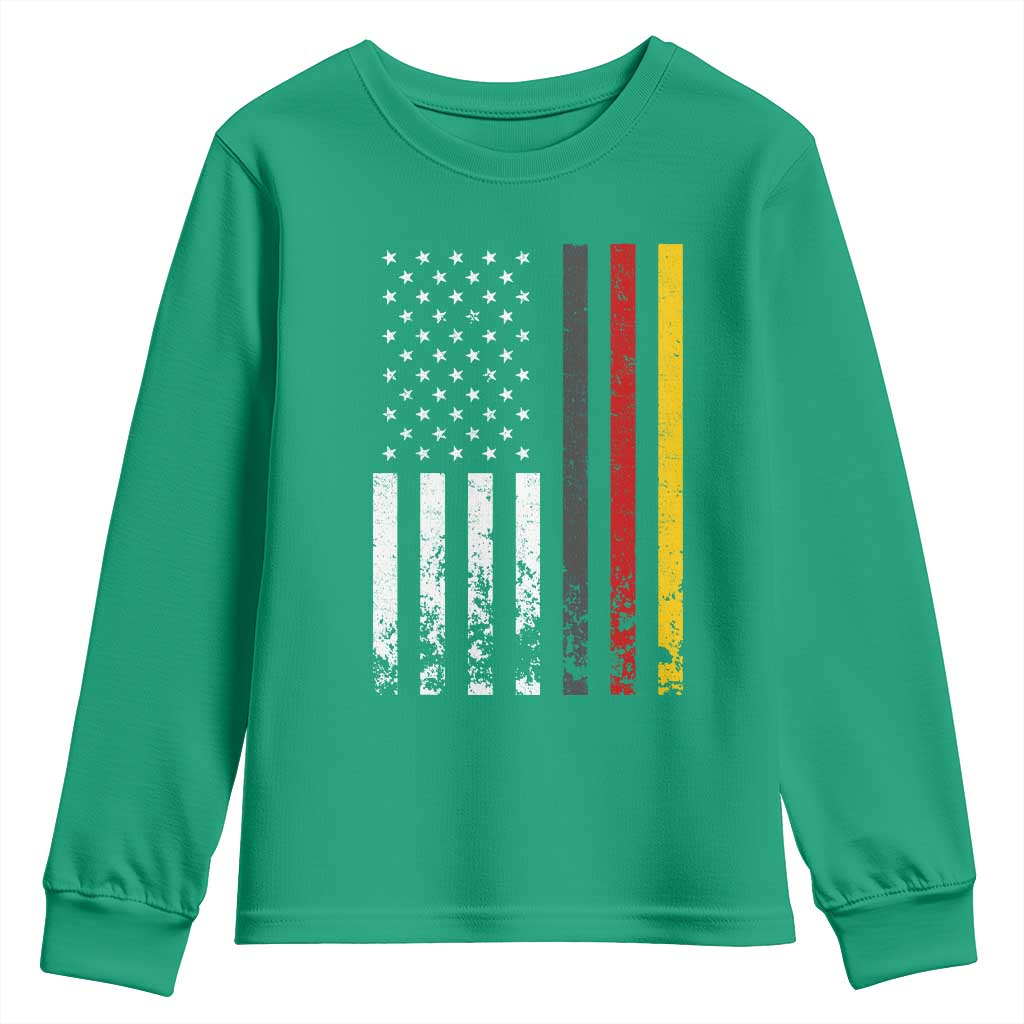 Patriotic Vintage German American Flag Youth Sweatshirt Germany Heritage Pride - Wonder Print Shop