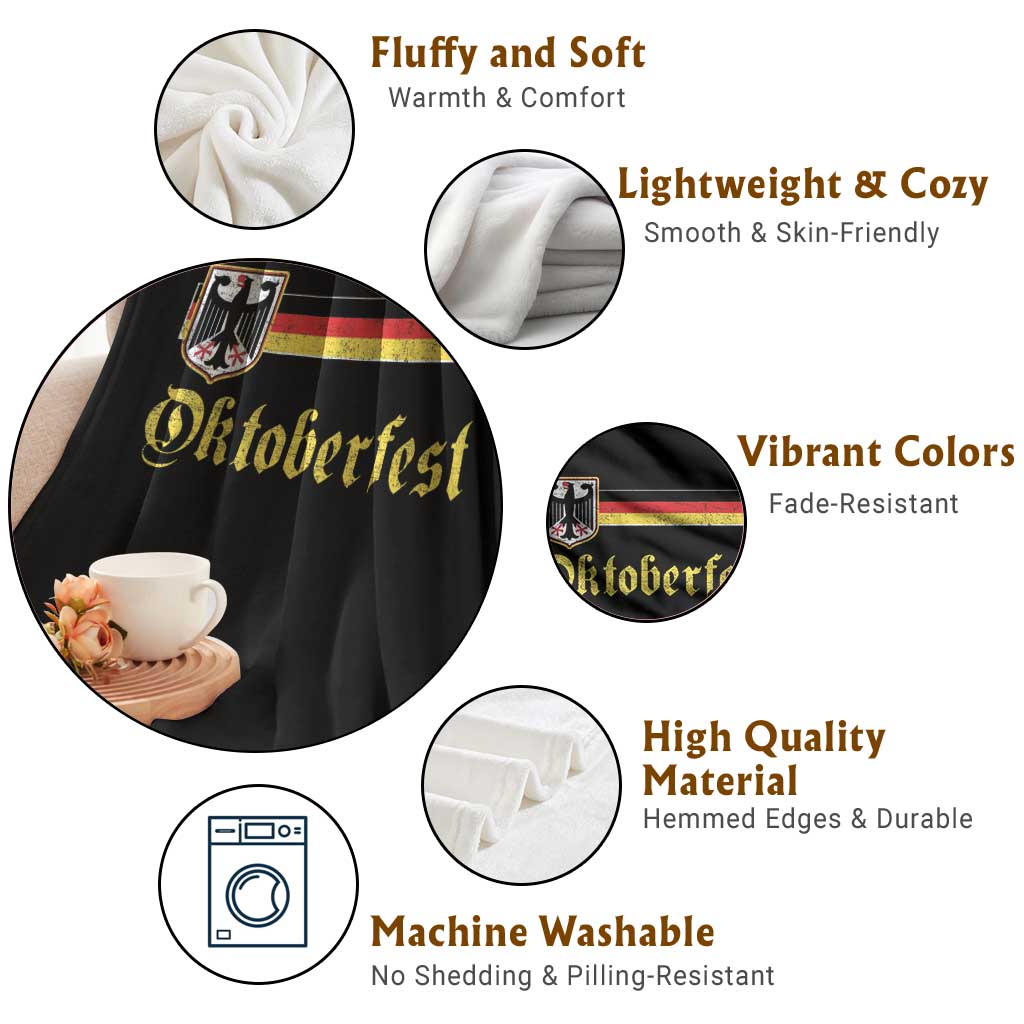 Oktoberfest German Drinking Festival Throw Blanket Bundesadler Coat of Arms - Wonder Print Shop