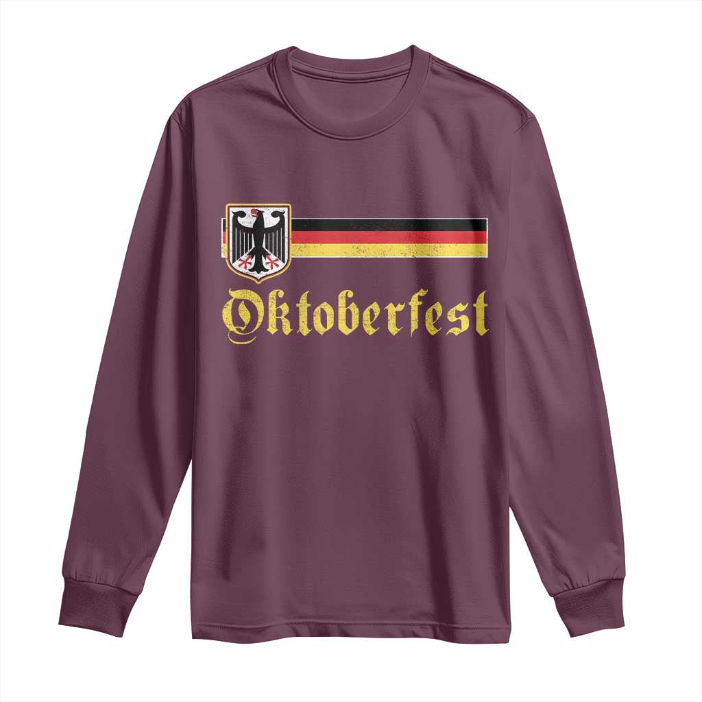 Oktoberfest German Drinking Festival Long Sleeve Shirt Bundesadler Coat of Arms - Wonder Print Shop