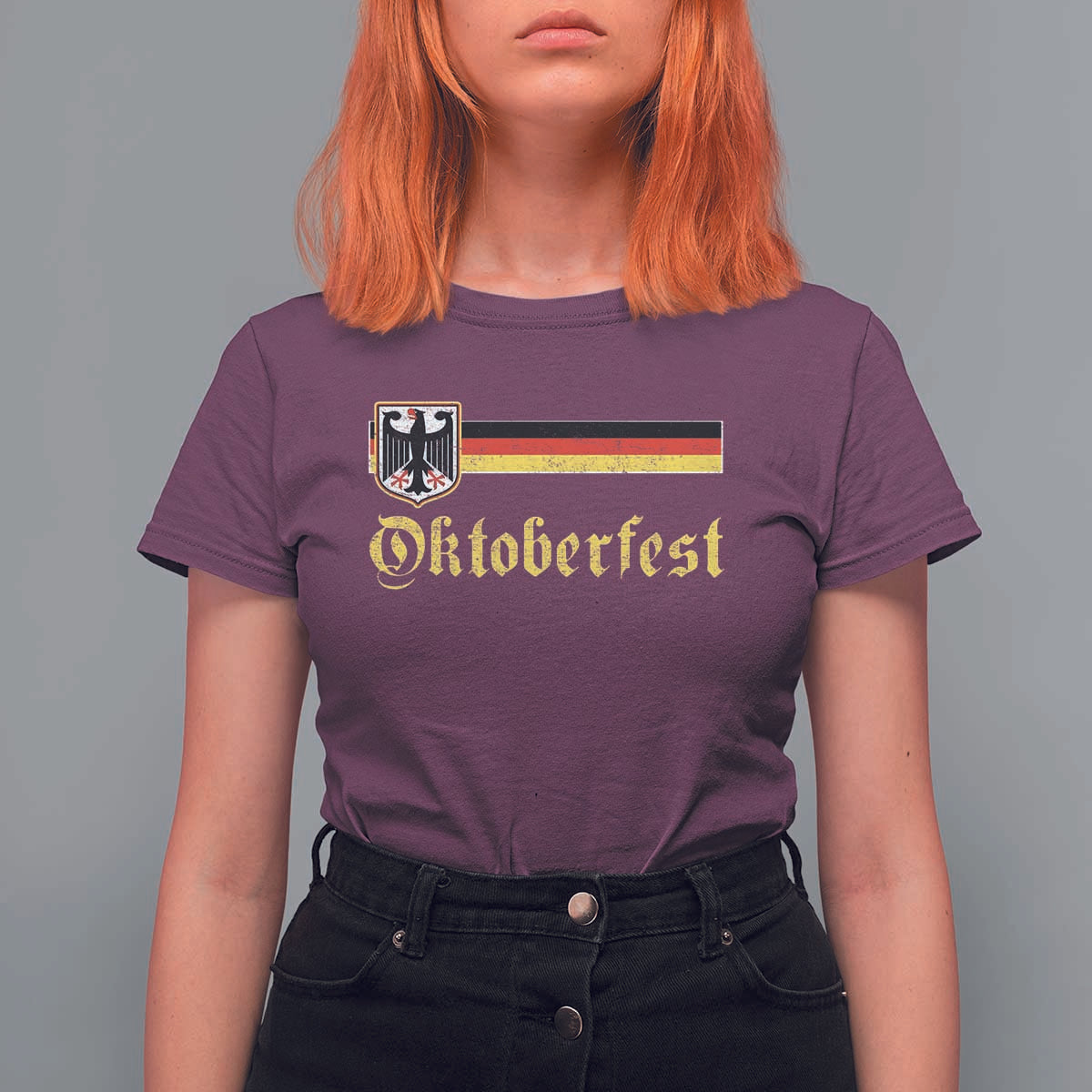 Oktoberfest German Drinking Festival T Shirt For Women Bundesadler Coat of Arms - Wonder Print Shop