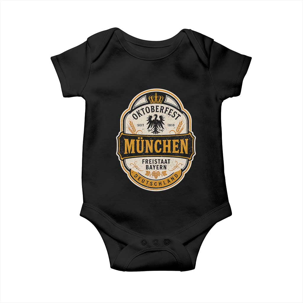 Oktoberfest Munchen Deutschland German Beer Festival Baby Onesie Freistaat Bayern Heraldic Eagle