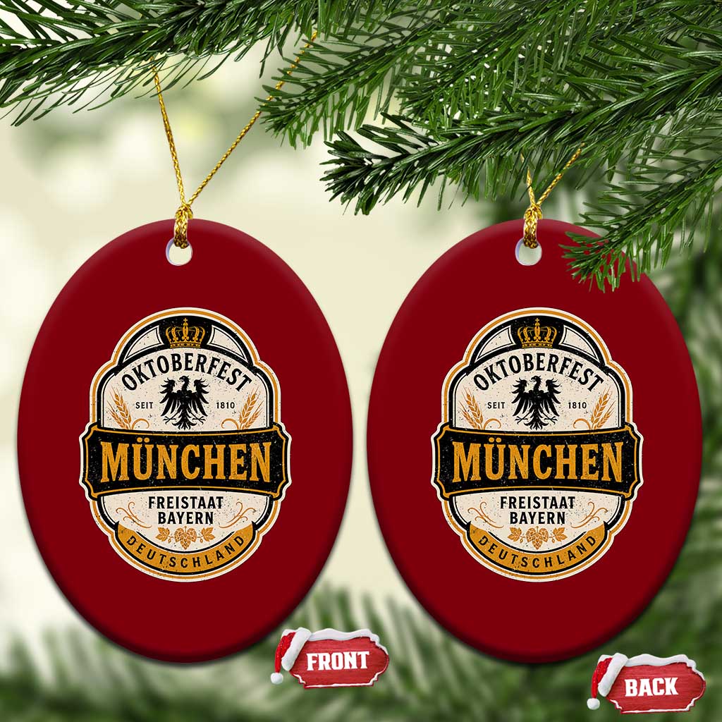 Oktoberfest Munchen Deutschland German Beer Festival Ceramic Ornament Freistaat Bayern Heraldic Eagle