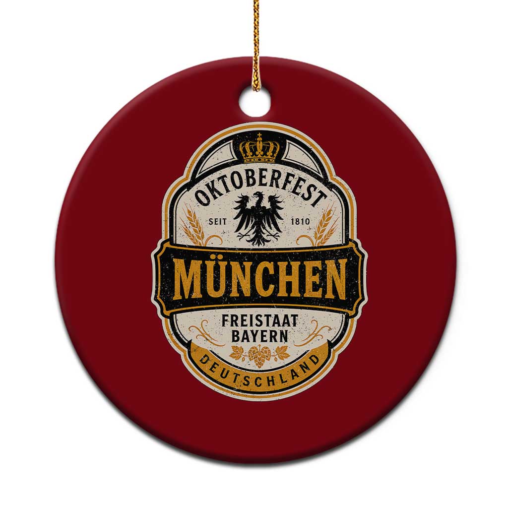 Oktoberfest Munchen Deutschland German Beer Festival Ceramic Ornament Freistaat Bayern Heraldic Eagle