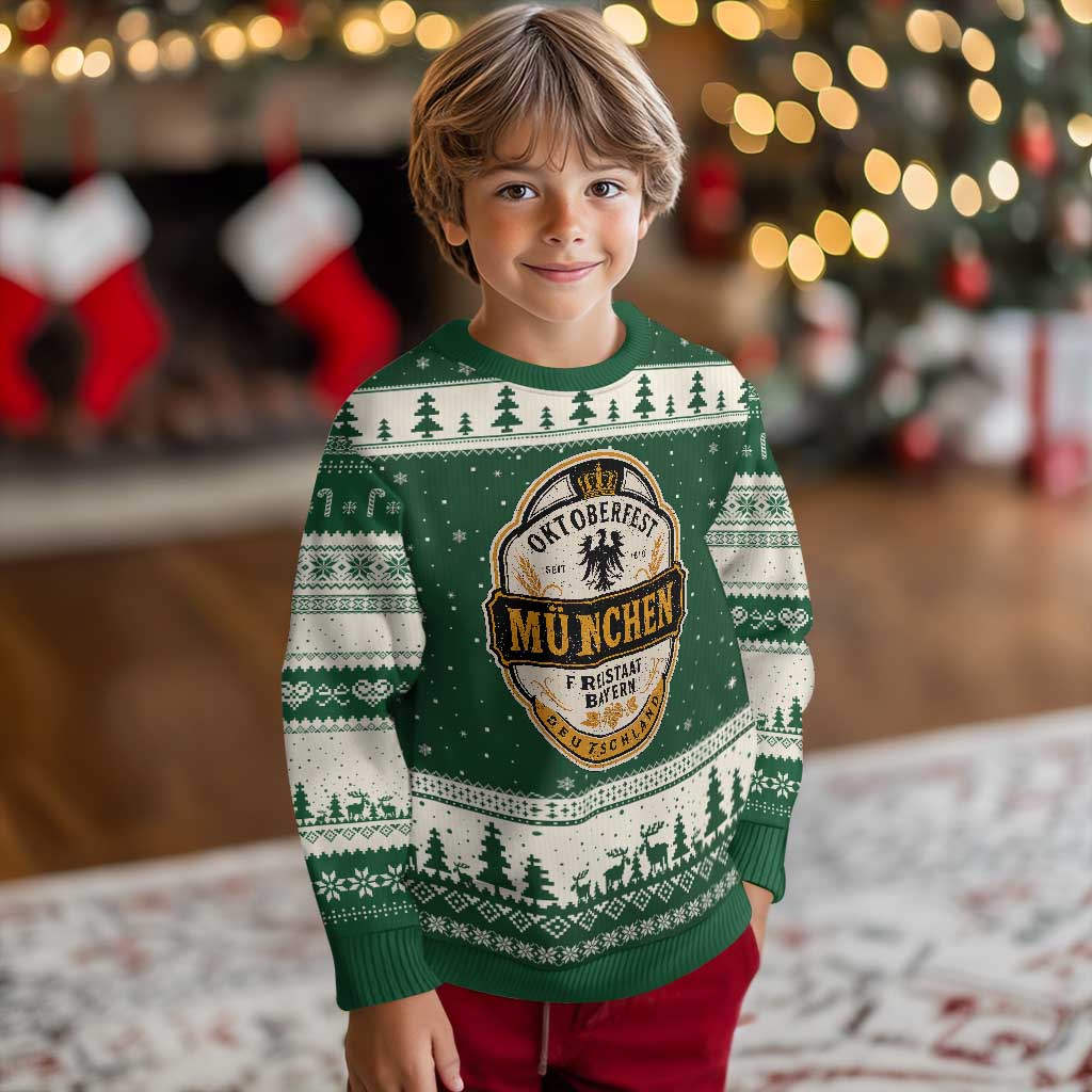 Oktoberfest Munchen Deutschland German Beer Festival Ugly Christmas Sweater Freistaat Bayern Heraldic Eagle
