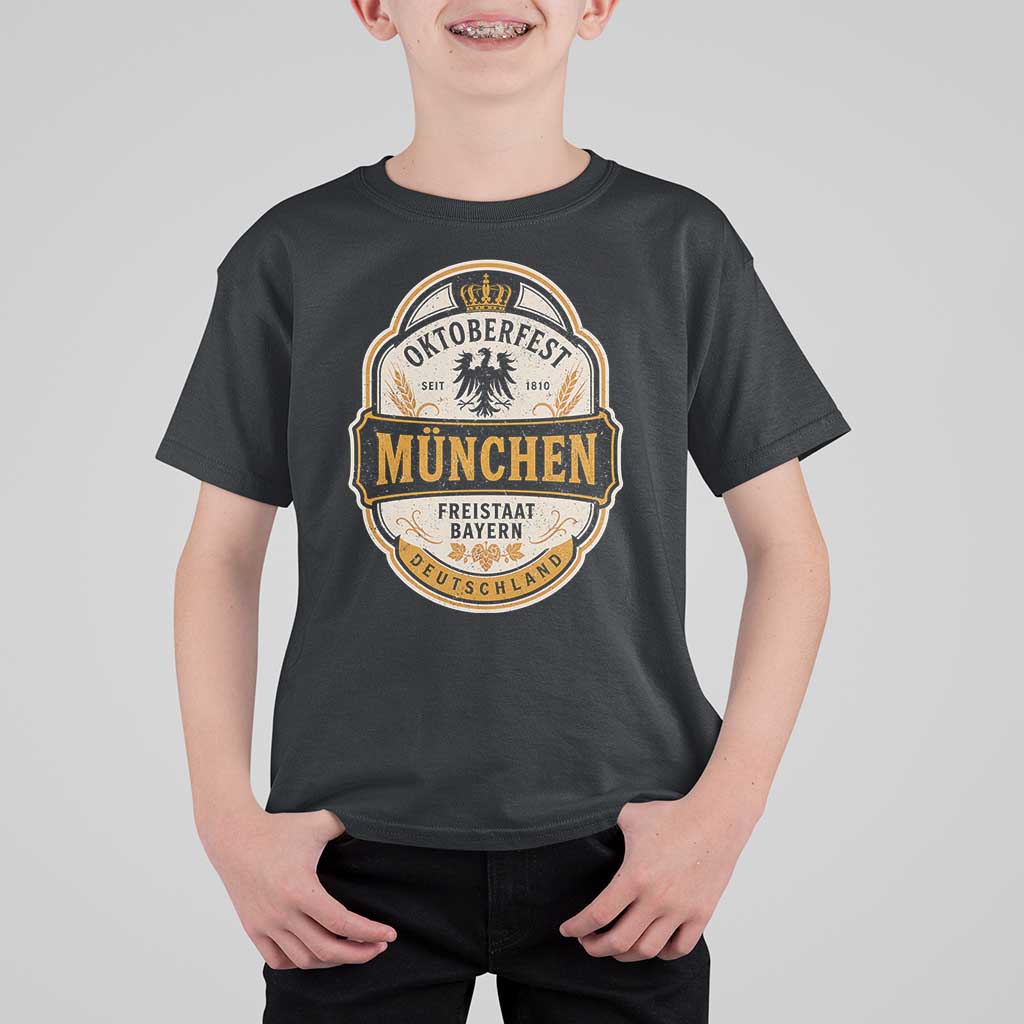 Oktoberfest Munchen Deutschland German Beer Festival T Shirt For Kid Freistaat Bayern Heraldic Eagle