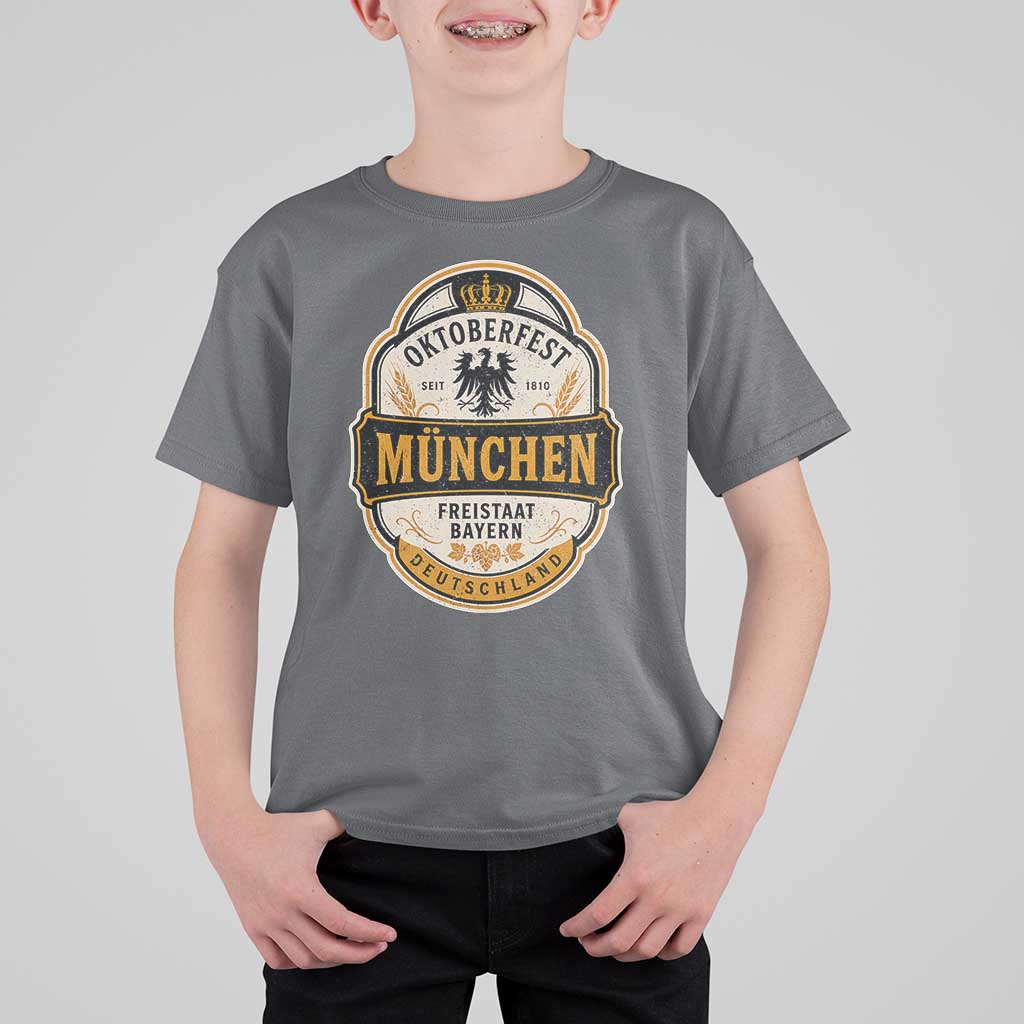 Oktoberfest Munchen Deutschland German Beer Festival T Shirt For Kid Freistaat Bayern Heraldic Eagle