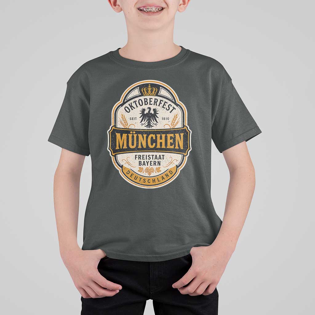 Oktoberfest Munchen Deutschland German Beer Festival T Shirt For Kid Freistaat Bayern Heraldic Eagle
