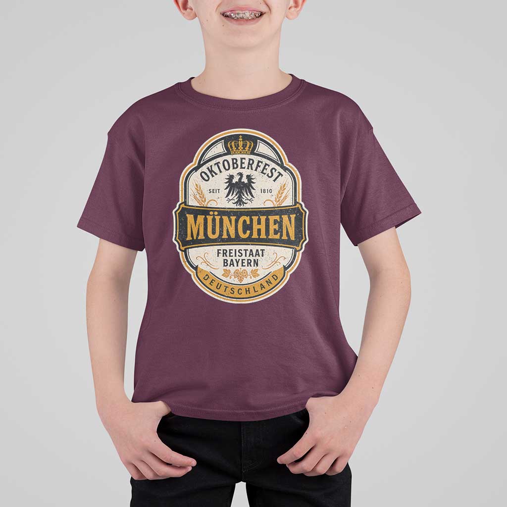 Oktoberfest Munchen Deutschland German Beer Festival T Shirt For Kid Freistaat Bayern Heraldic Eagle