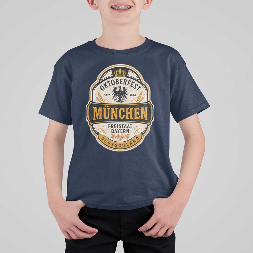 Oktoberfest Munchen Deutschland German Beer Festival T Shirt For Kid Freistaat Bayern Heraldic Eagle