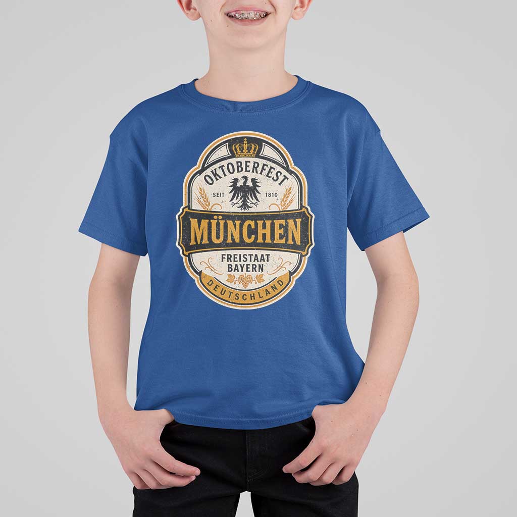 Oktoberfest Munchen Deutschland German Beer Festival T Shirt For Kid Freistaat Bayern Heraldic Eagle