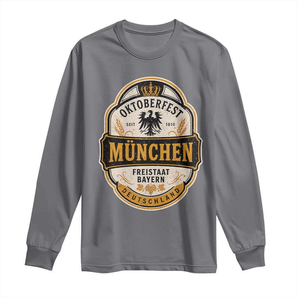 Oktoberfest Munchen Deutschland German Beer Festival Long Sleeve Shirt Freistaat Bayern Heraldic Eagle