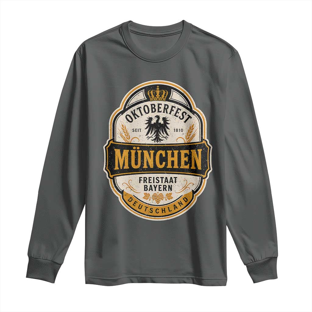 Oktoberfest Munchen Deutschland German Beer Festival Long Sleeve Shirt Freistaat Bayern Heraldic Eagle