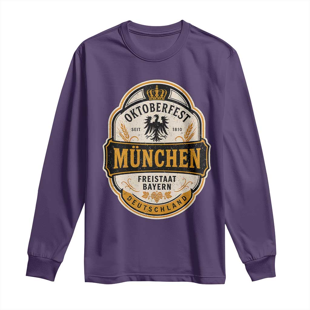 Oktoberfest Munchen Deutschland German Beer Festival Long Sleeve Shirt Freistaat Bayern Heraldic Eagle