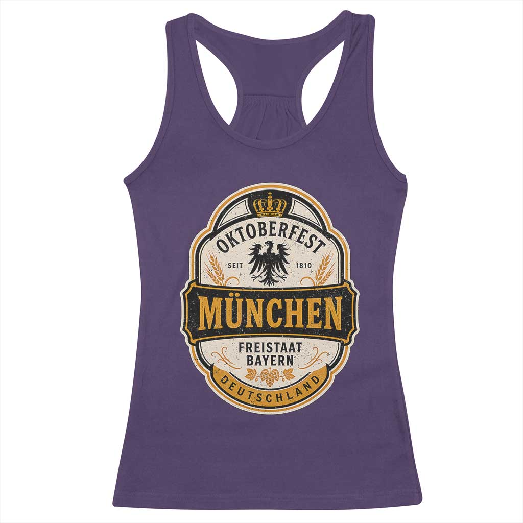 Oktoberfest Munchen Deutschland German Beer Festival Racerback Tank Top Freistaat Bayern Heraldic Eagle