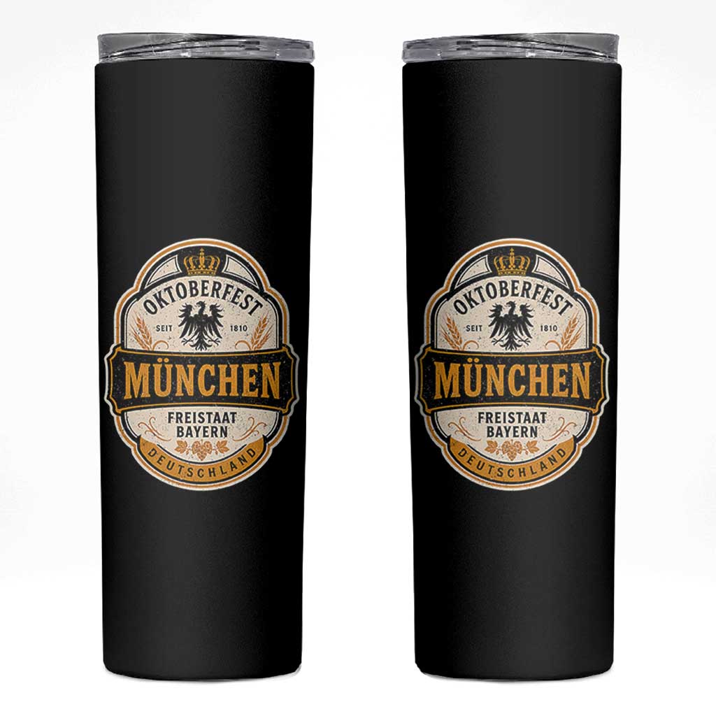 Oktoberfest Munchen Deutschland German Beer Festival Skinny Tumbler Freistaat Bayern Heraldic Eagle