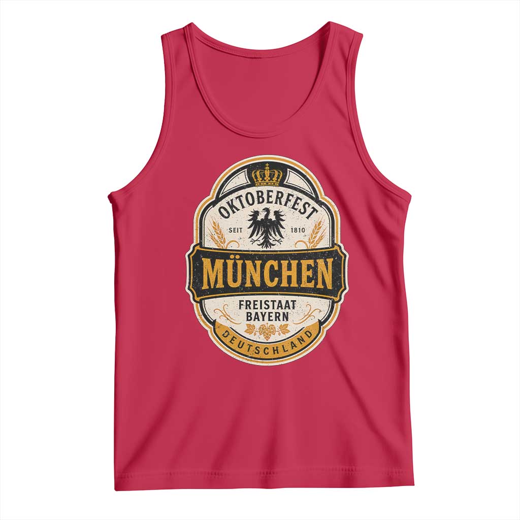 Oktoberfest Munchen Deutschland German Beer Festival Tank Top Freistaat Bayern Heraldic Eagle