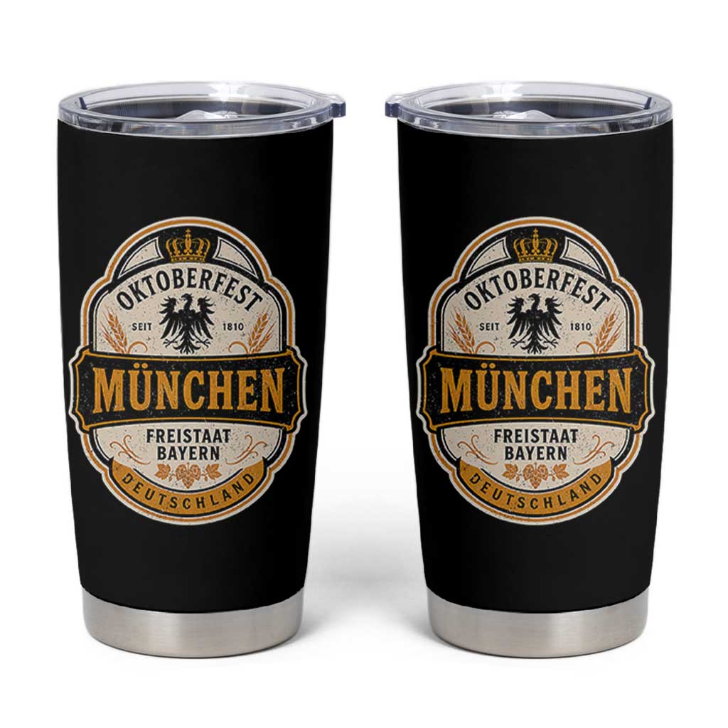 Oktoberfest Munchen Deutschland German Beer Festival Tumbler Cup Freistaat Bayern Heraldic Eagle