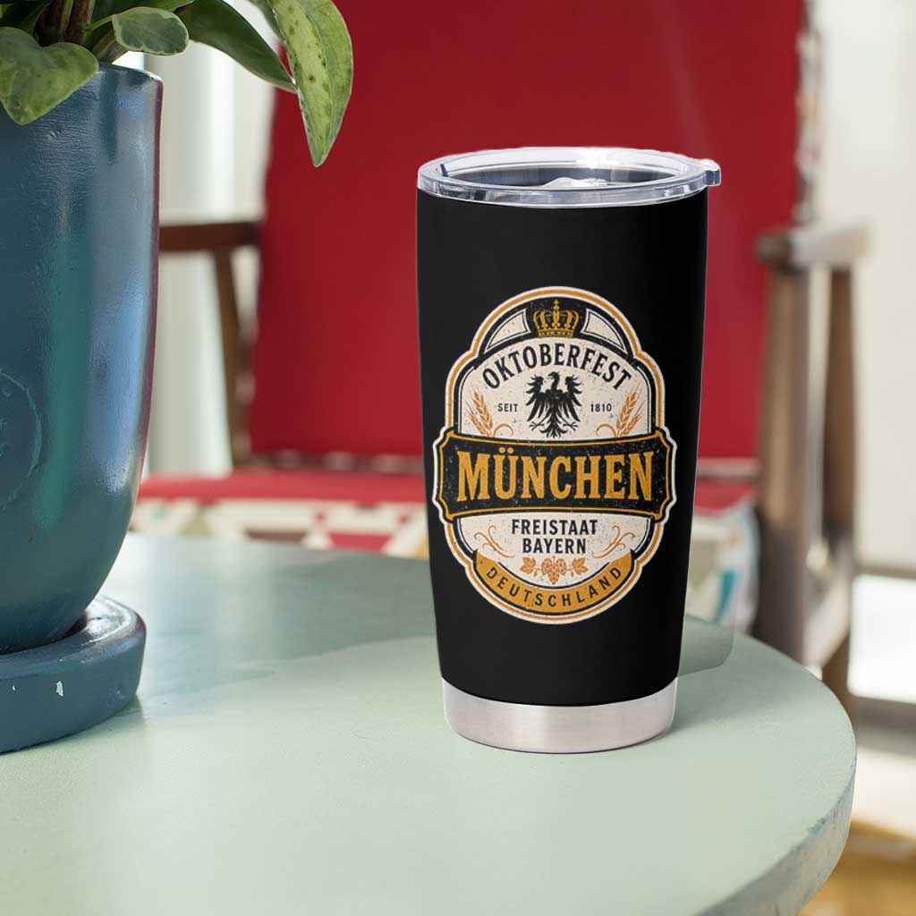 Oktoberfest Munchen Deutschland German Beer Festival Tumbler Cup Freistaat Bayern Heraldic Eagle