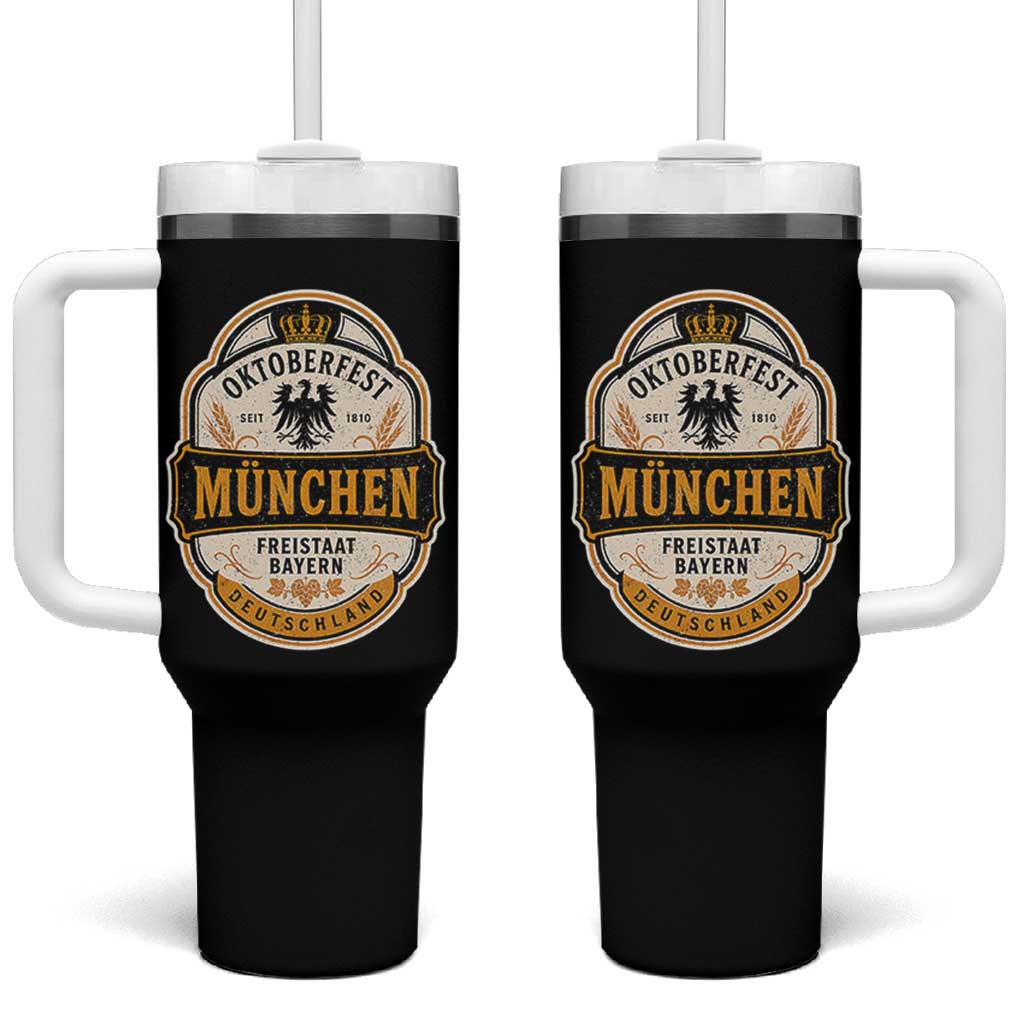Oktoberfest Munchen Deutschland German Beer Festival Tumbler With Handle Freistaat Bayern Heraldic Eagle