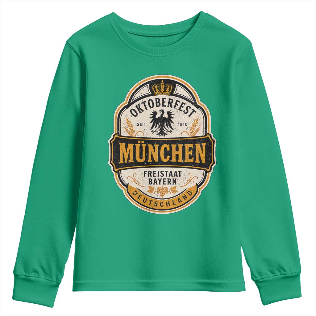 Oktoberfest Munchen Deutschland German Beer Festival Youth Sweatshirt Freistaat Bayern Heraldic Eagle