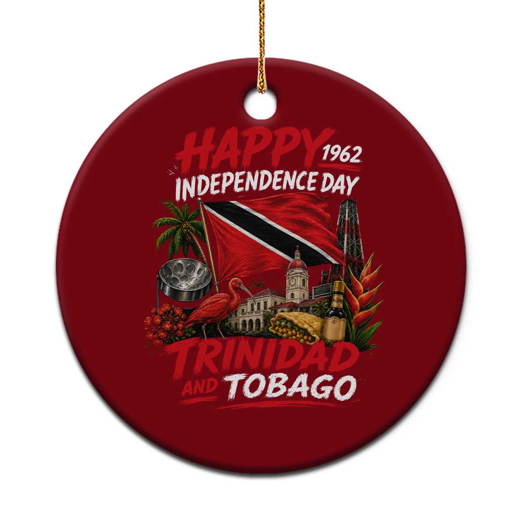 Trinidad And Tobago Independence Day Ceramic Ornament Trinidadian Heritage Steelpan Scarlet Ibis
