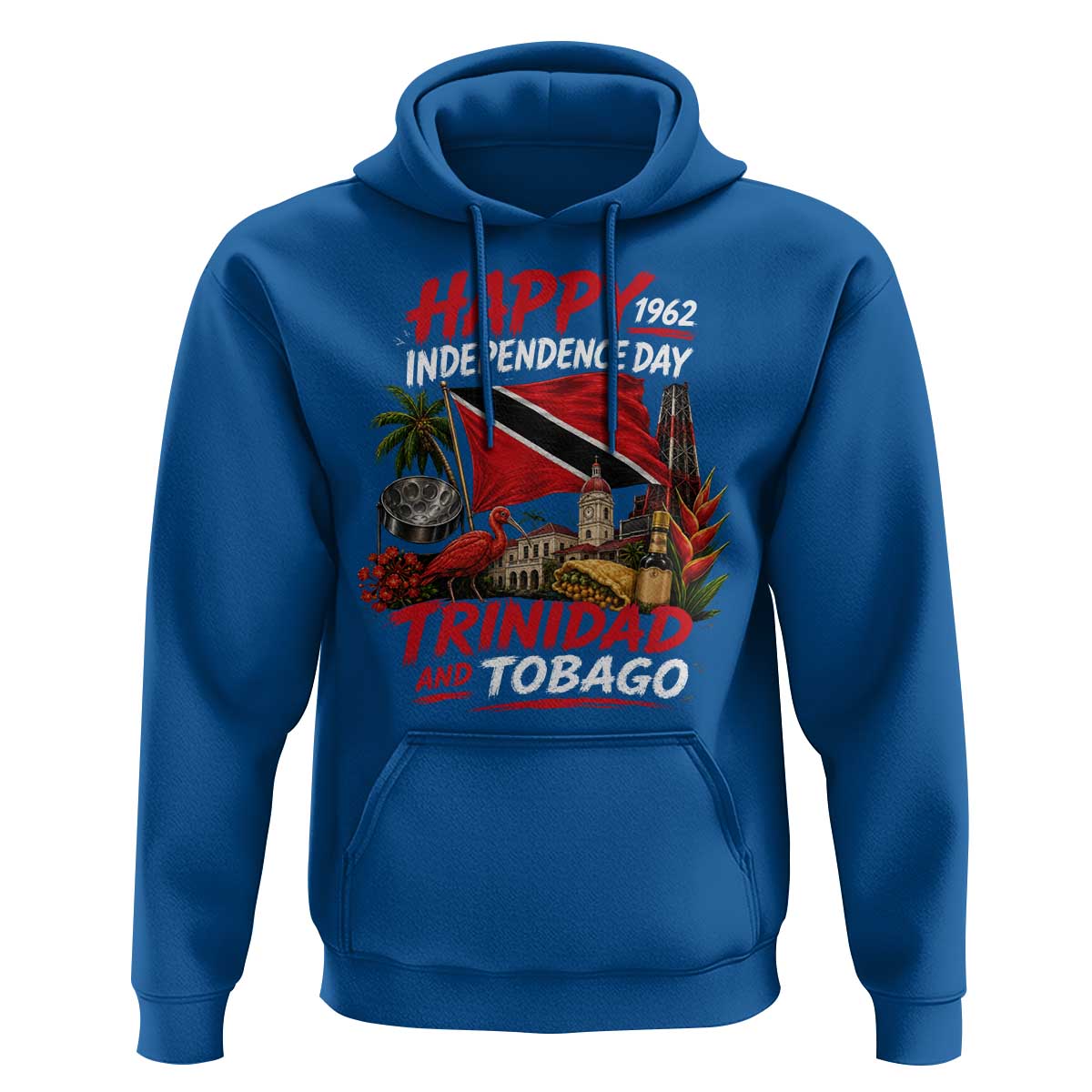 Trinidad And Tobago Independence Day Hoodie Trinidadian Heritage Steelpan Scarlet Ibis