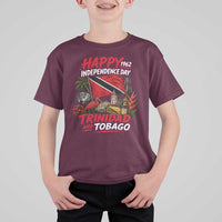 Trinidad And Tobago Independence Day T Shirt For Kid Trinidadian Heritage Steelpan Scarlet Ibis