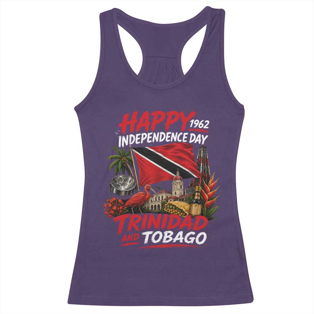 Trinidad And Tobago Independence Day Racerback Tank Top Trinidadian Heritage Steelpan Scarlet Ibis