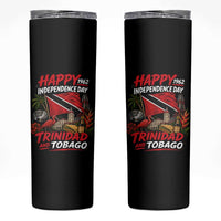 Trinidad And Tobago Independence Day Skinny Tumbler Trinidadian Heritage Steelpan Scarlet Ibis