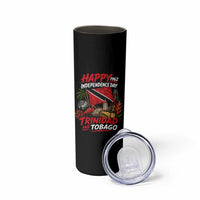 Trinidad And Tobago Independence Day Skinny Tumbler Trinidadian Heritage Steelpan Scarlet Ibis