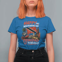 Trinidad And Tobago Independence Day T Shirt For Women Trinidadian Heritage Steelpan Scarlet Ibis