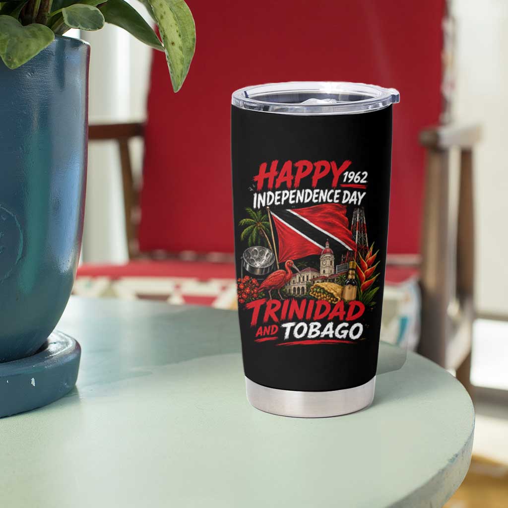 Trinidad And Tobago Independence Day Tumbler Cup Trinidadian Heritage Steelpan Scarlet Ibis