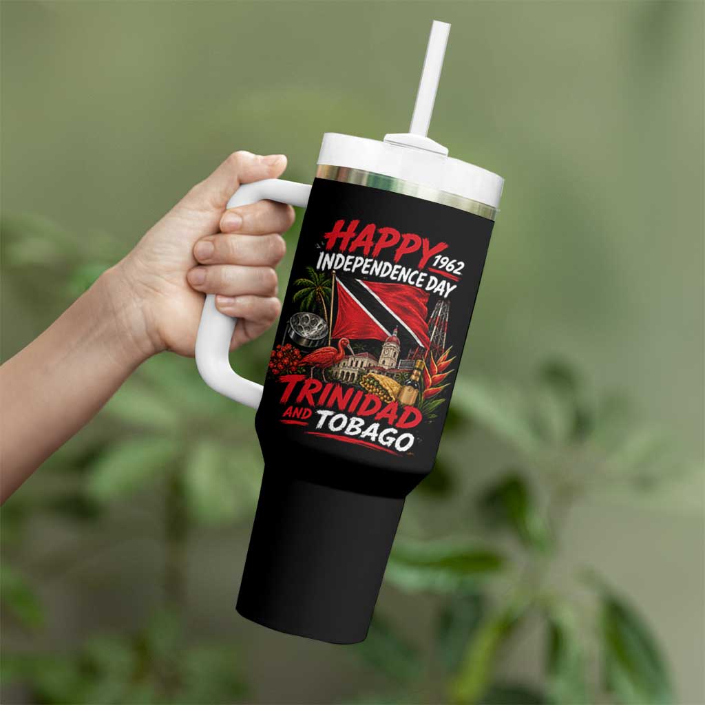 Trinidad And Tobago Independence Day Tumbler With Handle Trinidadian Heritage Steelpan Scarlet Ibis