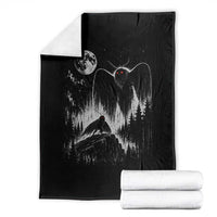 Mothman Howling at Moon 90s Retro Throw Blanket Funny West Virginia Cryptid
